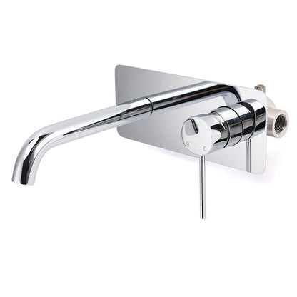 WELS Chrome Round Wall Mounted Basin Vanity Mixer Bath Tub Bubble Faucet Spout V1233-KRD301ACR