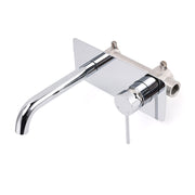 WELS Chrome Round Wall Mounted Basin Vanity Mixer Bath Tub Bubble Faucet Spout V1233-KRD301ACR