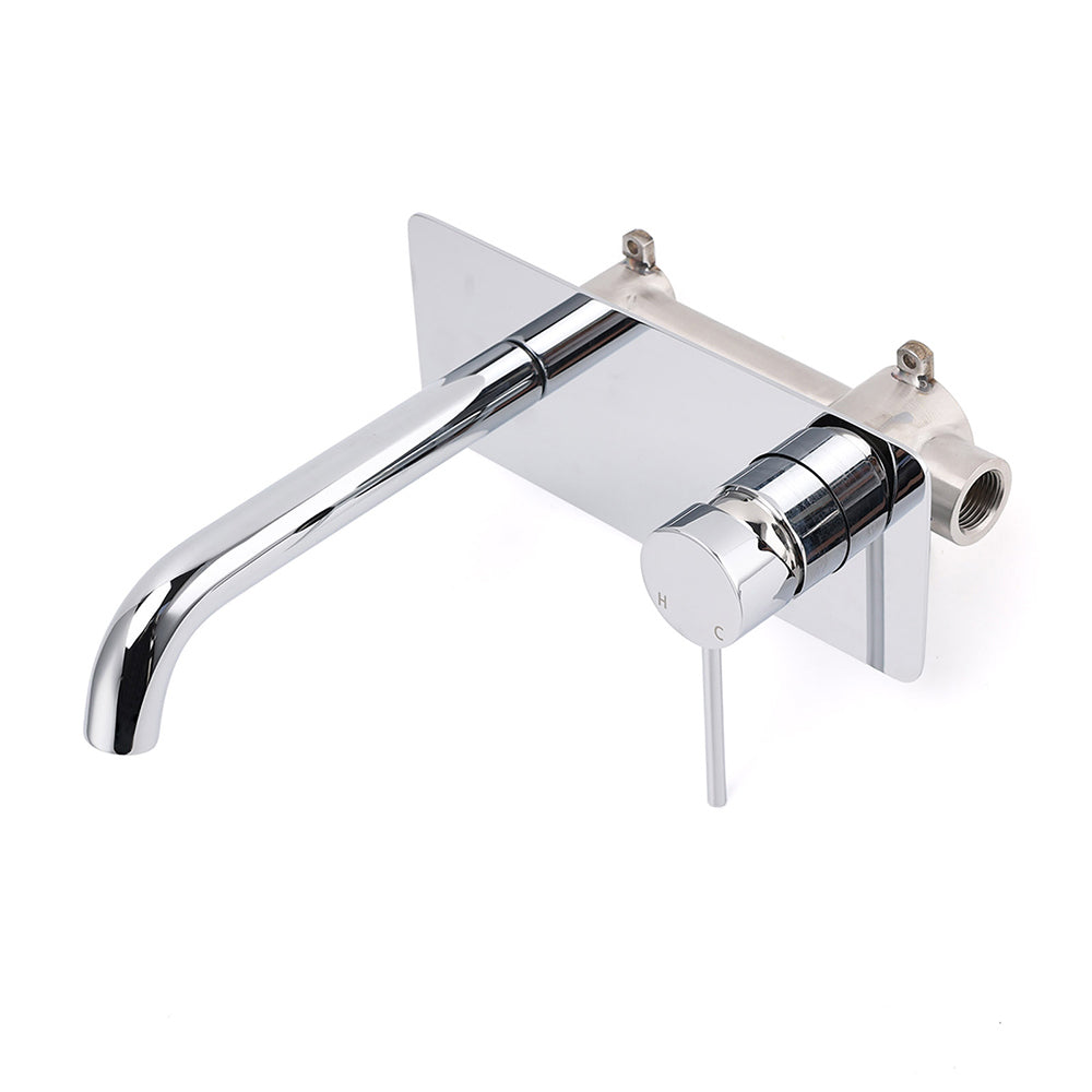 WELS Chrome Round Wall Mounted Basin Vanity Mixer Bath Tub Bubble Faucet Spout V1233-KRD301ACR