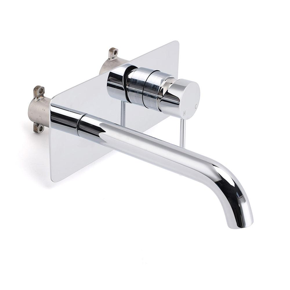 WELS Chrome Round Wall Mounted Basin Vanity Mixer Bath Tub Bubble Faucet Spout V1233-KRD301ACR