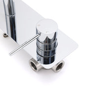 WELS Chrome Round Wall Mounted Basin Vanity Mixer Bath Tub Bubble Faucet Spout V1233-KRD301ACR
