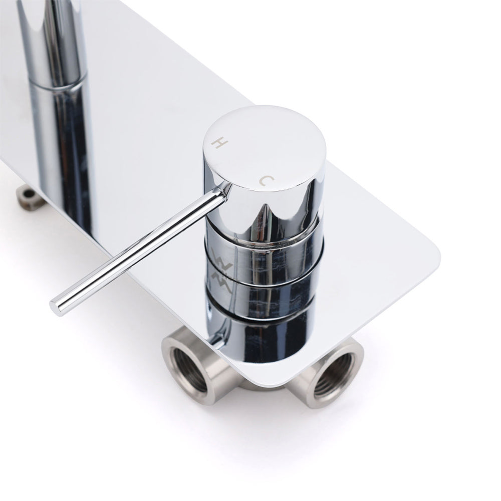 WELS Chrome Round Wall Mounted Basin Vanity Mixer Bath Tub Bubble Faucet Spout V1233-KRD301ACR