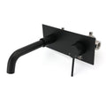 Matt Black Round Basin Mixer Bathtub Wall Mounted Faucet Tap Laundry Spout Set V1233-KRD301B