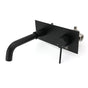 Matt Black Round Basin Mixer Bathtub Wall Mounted Faucet Tap Laundry Spout Set V1233-KRD301B