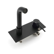 Matt Black Round Basin Mixer Bathtub Wall Mounted Faucet Tap Laundry Spout Set V1233-KRD301B