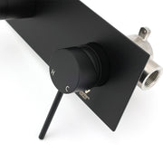 Matt Black Round Basin Mixer Bathtub Wall Mounted Faucet Tap Laundry Spout Set V1233-KRD301B