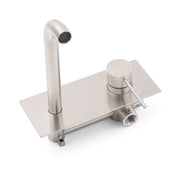 WELS Round Wall Mounted Basin Vanity Mixer Bath Tub Faucet Spout Brushed Nickel V1233-KRD301N