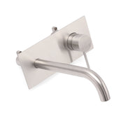 WELS Round Wall Mounted Basin Vanity Mixer Bath Tub Faucet Spout Brushed Nickel V1233-KRD301N