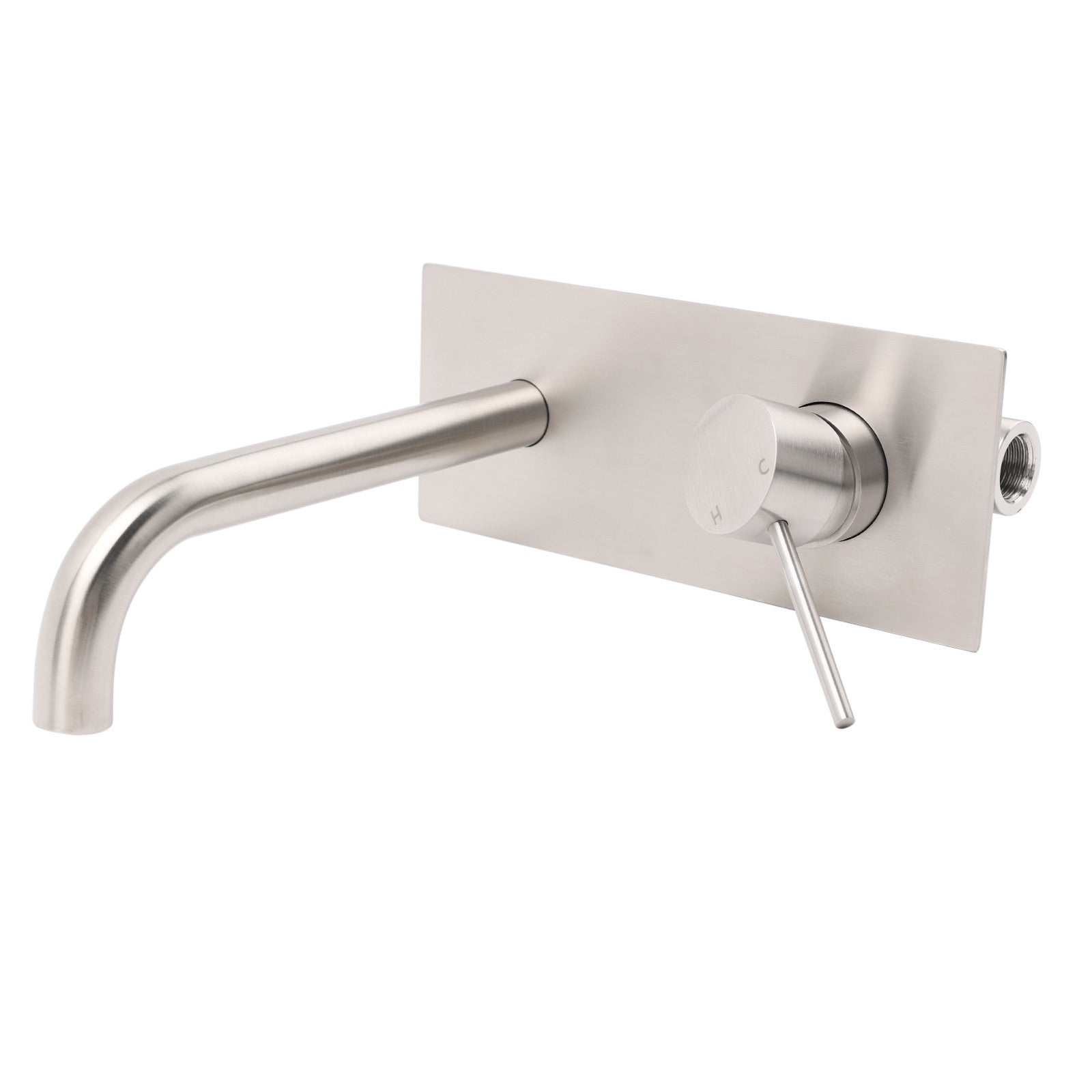 WELS Round Wall Mounted Basin Vanity Mixer Bath Tub Faucet Spout Brushed Nickel V1233-KRD301N