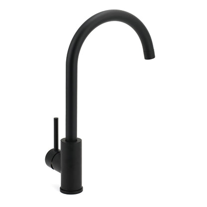 WELS Black Kitchen Sink Mixer Laundry Faucet Tapware 360 degrees Swivel Gooseneck Spout V1233-KRD501B