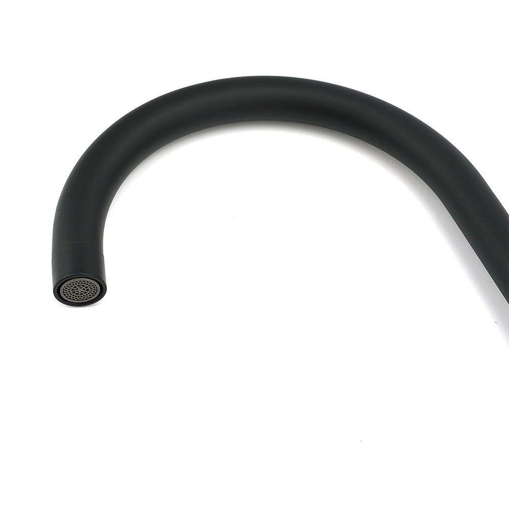 WELS Black Kitchen Sink Mixer Laundry Faucet Tapware 360 degrees Swivel Gooseneck Spout V1233-KRD501B