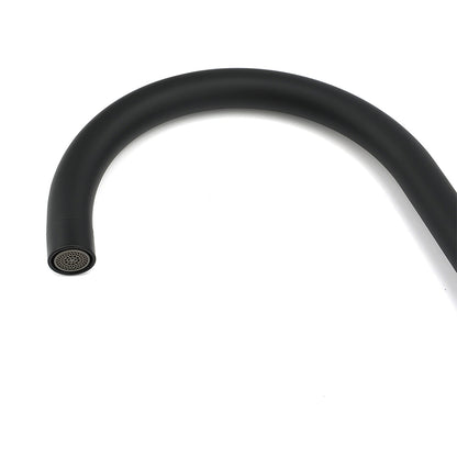 WELS Black Kitchen Sink Mixer Laundry Faucet Tapware 360 degrees Swivel Gooseneck Spout V1233-KRD501B