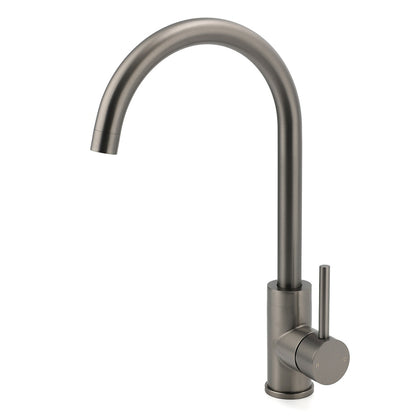 Gun Metal Round Kitchen Mixer Sink Tap 360 degrees Swivel Laundry Basin Faucet Spout Set V1233-KRD501GM