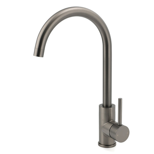 Gun Metal Round Kitchen Mixer Sink Tap 360 degrees Swivel Laundry Basin Faucet Spout Set V1233-KRD501GM