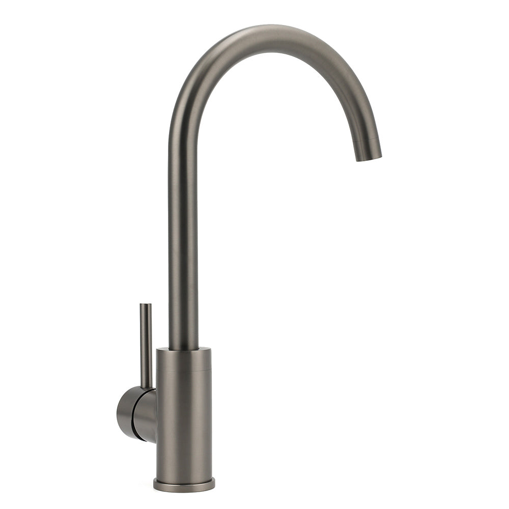 Gun Metal Round Kitchen Mixer Sink Tap 360 degrees Swivel Laundry Basin Faucet Spout Set V1233-KRD501GM