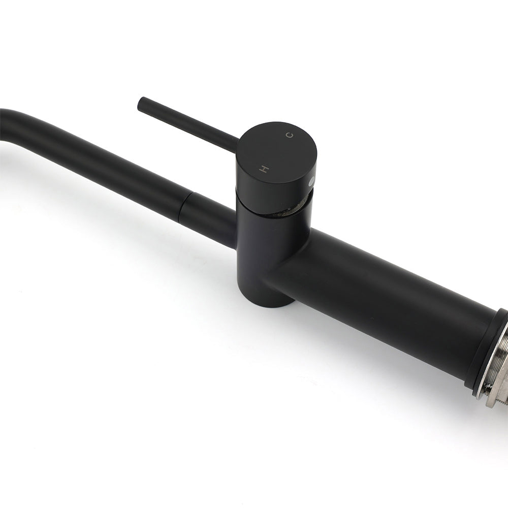 WELS Matt Black SUS Tall Kitchen Laundry 360o Swivel Sink Mixer Faucet Tap Spout V1233-KRD503B