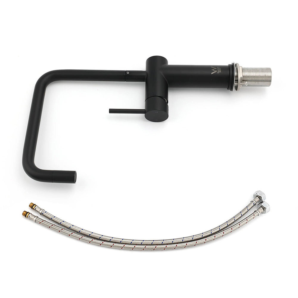 WELS Matt Black SUS Tall Kitchen Laundry 360o Swivel Sink Mixer Faucet Tap Spout V1233-KRD503B