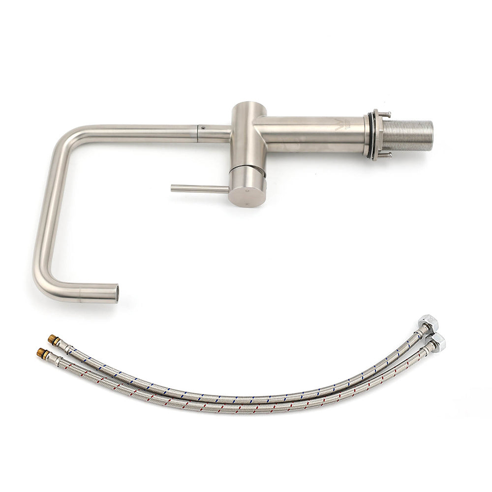 WELS 6L/m Kitchen Laundry 360o Swivel Sink Mixer Faucet Tap Spout Brushed Silver V1233-KRD503N