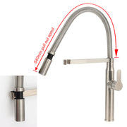 Brushed Nickel Kitchen Sink Basin Mixer 360 Swivel Faucet Tap Pull Out Spout SUS V1233-KRD506