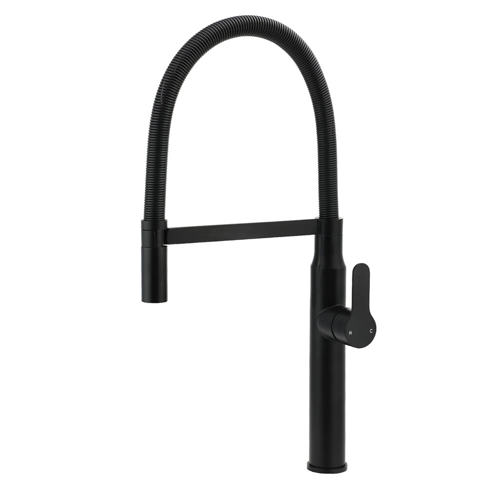 Matt Black Kitchen Sink Basin Mixer 360o Swivel Faucet Tap Pull Out Spout WELS V1233-KRD506B