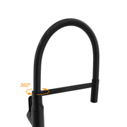 Matt Black Kitchen Sink Basin Mixer 360o Swivel Faucet Tap Pull Out Spout WELS V1233-KRD506B