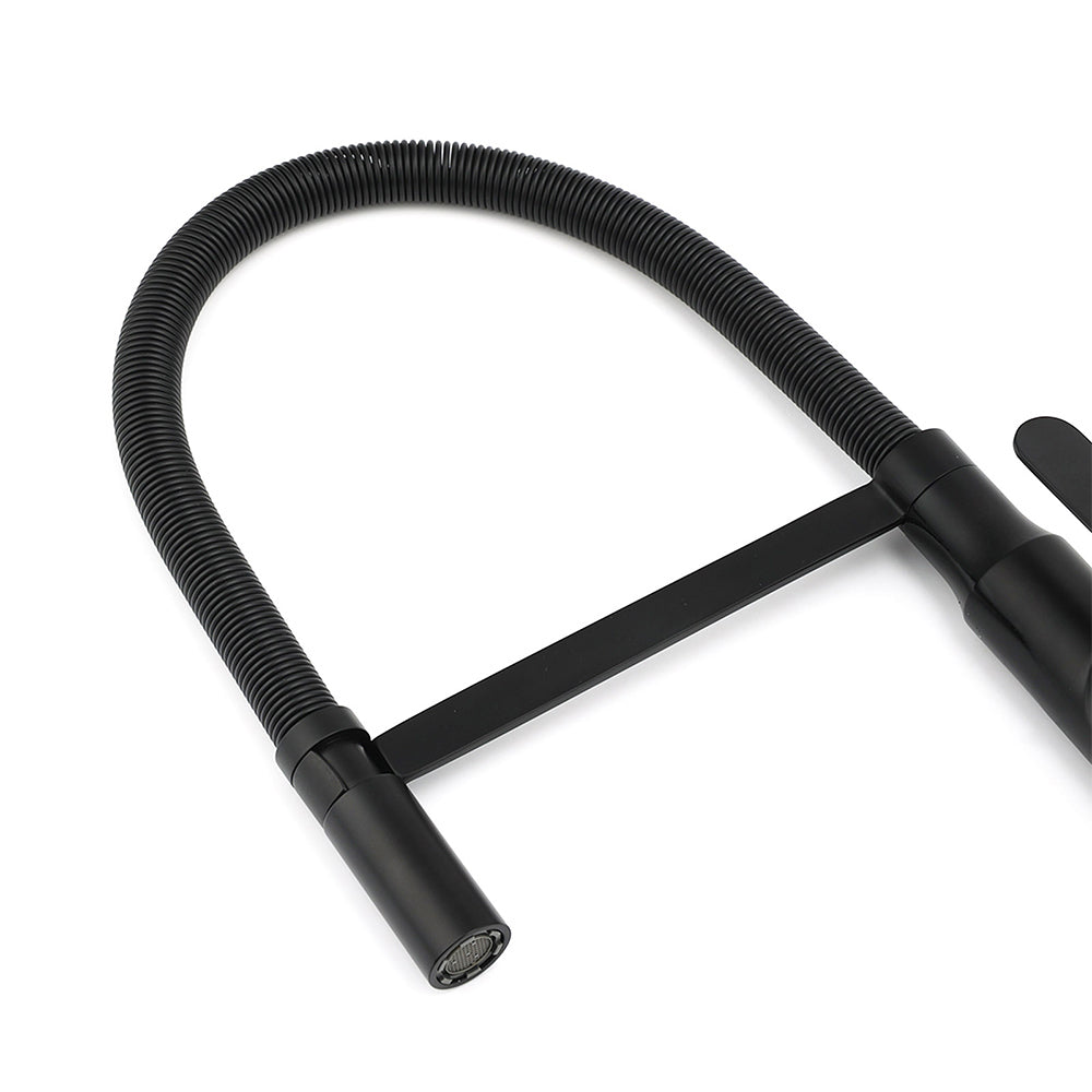 Matt Black Kitchen Sink Basin Mixer 360o Swivel Faucet Tap Pull Out Spout WELS V1233-KRD506B