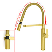 Brushed Gold Tall Kitchen Sink Basin Mixer 360o Swivel Faucet Tap Pull Out Spout V1233-KRD506G