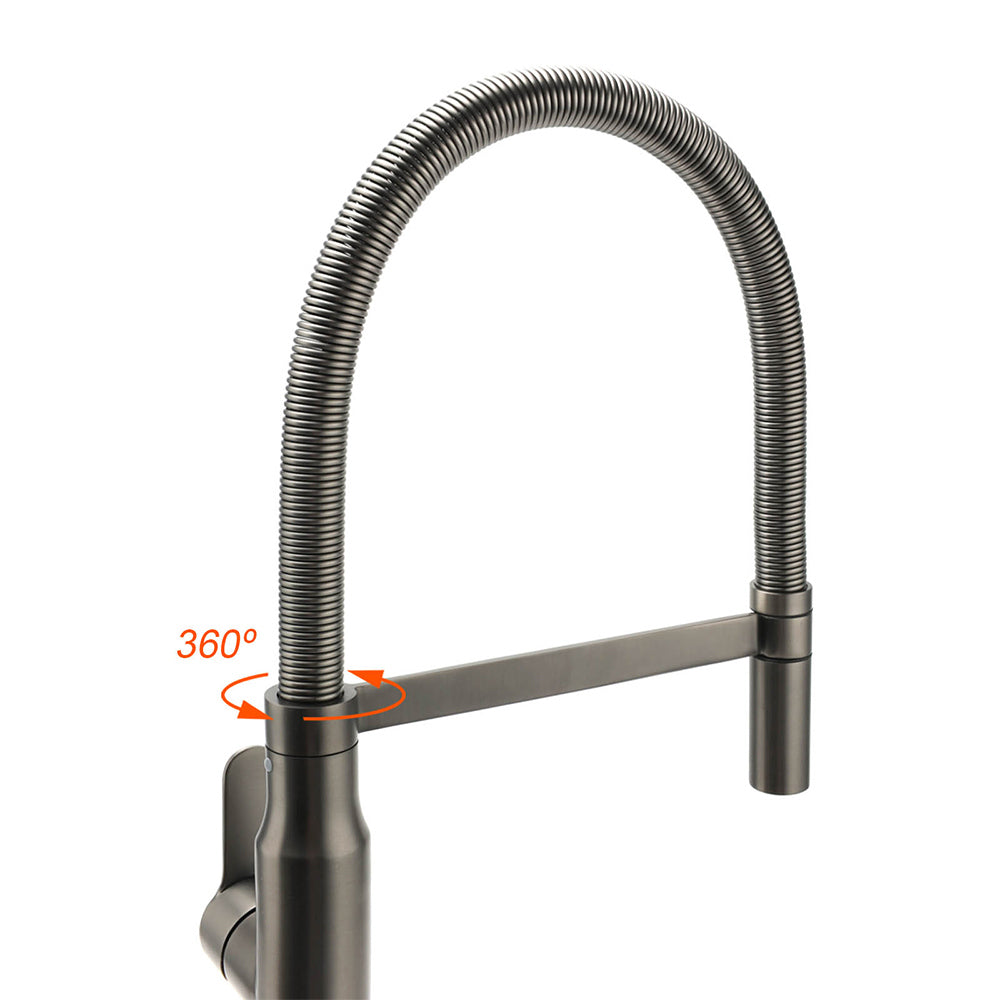 WELS Gun Metal Stainless Steel Pull Out Swivel Kitchen Mixer Sink Tap Spout Faucet V1233-KRD506GM