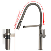 WELS Gun Metal Stainless Steel Pull Out Swivel Kitchen Mixer Sink Tap Spout Faucet V1233-KRD506GM
