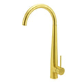 Brushed Gold Round Kitchen Mixer Sink Tap 360 Swivel Basin Laundry Faucet Spout V1233-KRD509G