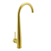Brushed Gold Round Kitchen Mixer Sink Tap 360 Swivel Basin Laundry Faucet Spout V1233-KRD509G