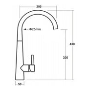 Brushed Gold Round Kitchen Mixer Sink Tap 360 Swivel Basin Laundry Faucet Spout V1233-KRD509G
