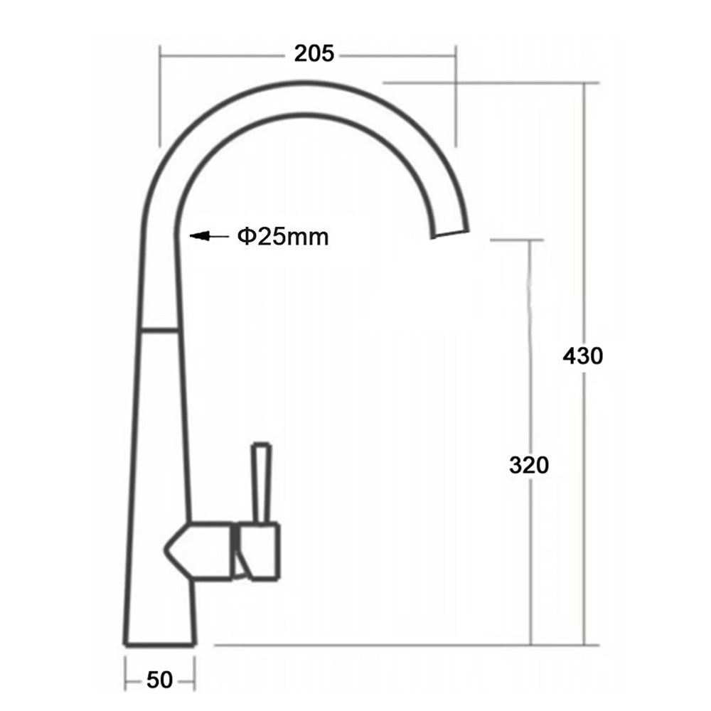 Brushed Gold Round Kitchen Mixer Sink Tap 360 Swivel Basin Laundry Faucet Spout V1233-KRD509G