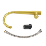 Brushed Gold Round Kitchen Mixer Sink Tap 360 Swivel Basin Laundry Faucet Spout V1233-KRD509G