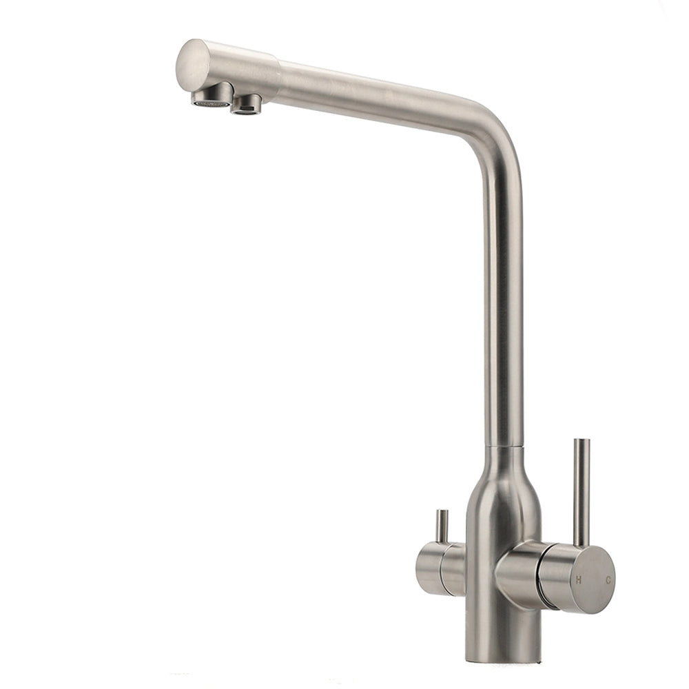 Brushed Nickel 3 Way Kitchen Sink Swivel Mixer Tap Pure Drink Clean Water Faucet V1233-KRD511