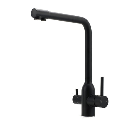 Matt Black 3 Ways Kitchen Mixer Tap Pury Water Sink Faucet 360 Swivel Spout Outlet V1233-KRD511B