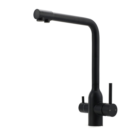 Matt Black 3 Ways Kitchen Mixer Tap Pury Water Sink Faucet 360 Swivel Spout Outlet V1233-KRD511B