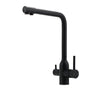 Matt Black 3 Ways Kitchen Mixer Tap Pury Water Sink Faucet 360 Swivel Spout Outlet V1233-KRD511B