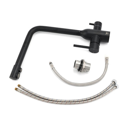 Matt Black 3 Ways Kitchen Mixer Tap Pury Water Sink Faucet 360 Swivel Spout Outlet V1233-KRD511B