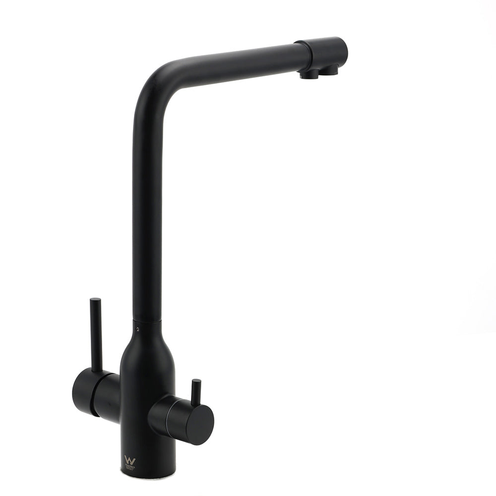 Matt Black 3 Ways Kitchen Mixer Tap Pury Water Sink Faucet 360 Swivel Spout Outlet V1233-KRD511B