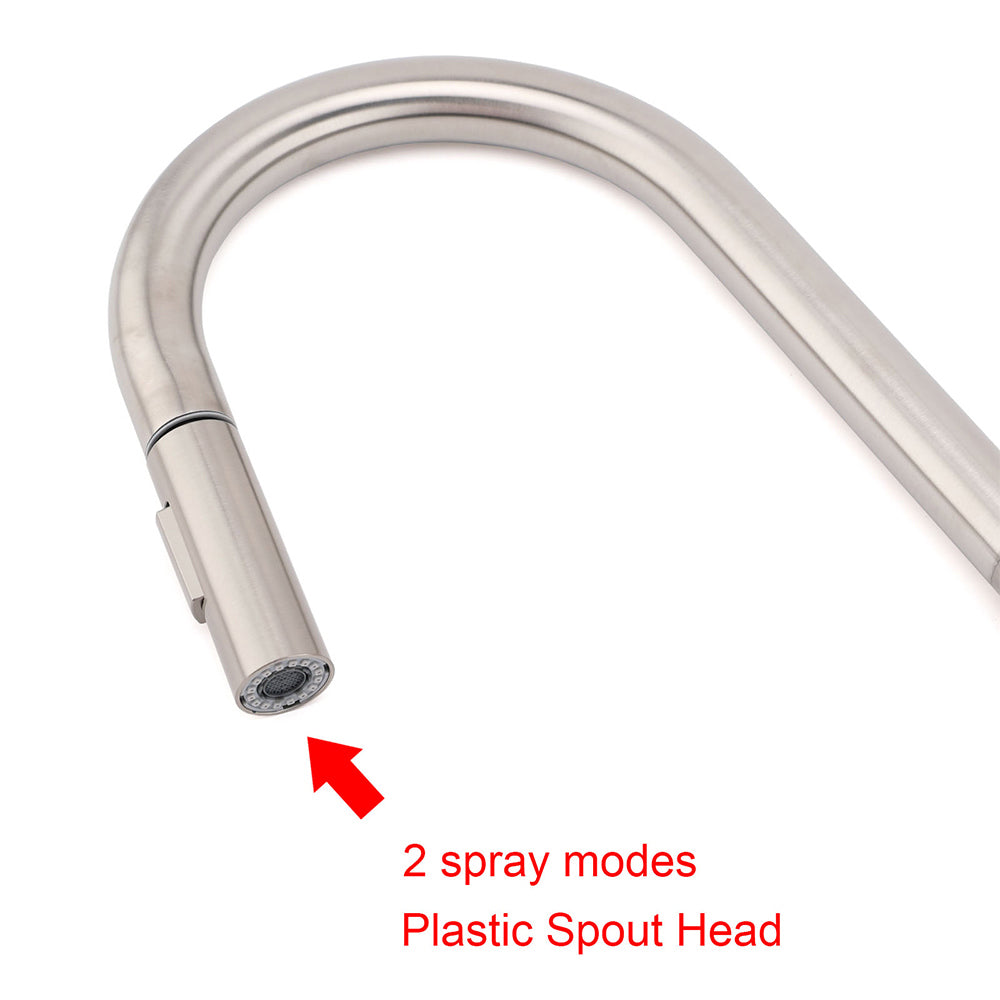 WELS Brushed Nickel Round Pull Out 2 Modes Spout Kitchen Sink Tap Laundry Mixer V1233-KRD512BS