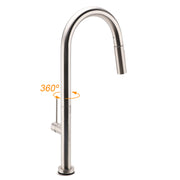 WELS Brushed Nickel Round Pull Out 2 Modes Spout Kitchen Sink Tap Laundry Mixer V1233-KRD512BS