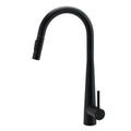 Round Matt Black Pull Out Kitchen Sink Tap Laundry Basin Mixer 2 Way Spout Set V1233-KRD5152B