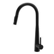 Round Matt Black Pull Out Kitchen Sink Tap Laundry Basin Mixer 2 Way Spout Set V1233-KRD5152B