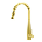Brushed Gold Pull Out Kitchen Sink Tap Basin Mixer Faucet 2 Mode Spraying Spout V1233-KRD5152G
