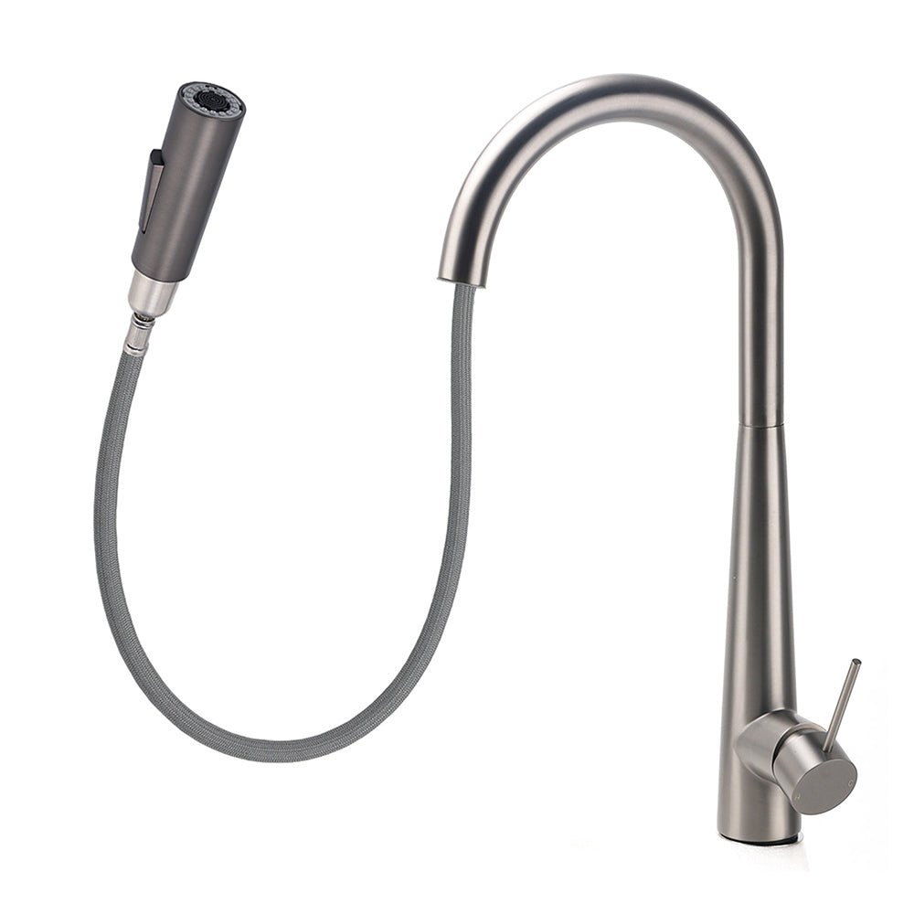 WELS Gun Metal Pull Out 2 Modes Spray Spout Kitchen Sink Tap Basin Faucet Mixer V1233-KRD5152GM