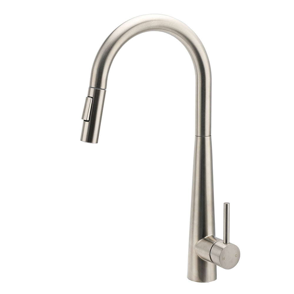 Brushed Nickel Pull Out Kitchen Tap Sink Mixer Faucet Spout 2 Modes Spray Outlet V1233-KRD5152N
