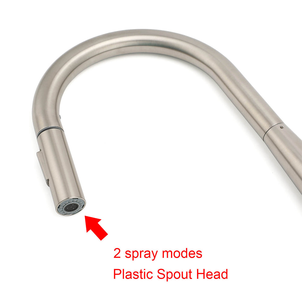 Brushed Nickel Pull Out Kitchen Tap Sink Mixer Faucet Spout 2 Modes Spray Outlet V1233-KRD5152N