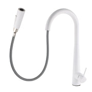 Matte White 2 Modes Spray Kitchen Mixer Pull Out Sink Tap Laundry Swivel Faucet V1233-KRD5152W