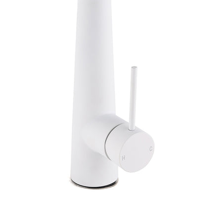 Matte White 2 Modes Spray Kitchen Mixer Pull Out Sink Tap Laundry Swivel Faucet V1233-KRD5152W